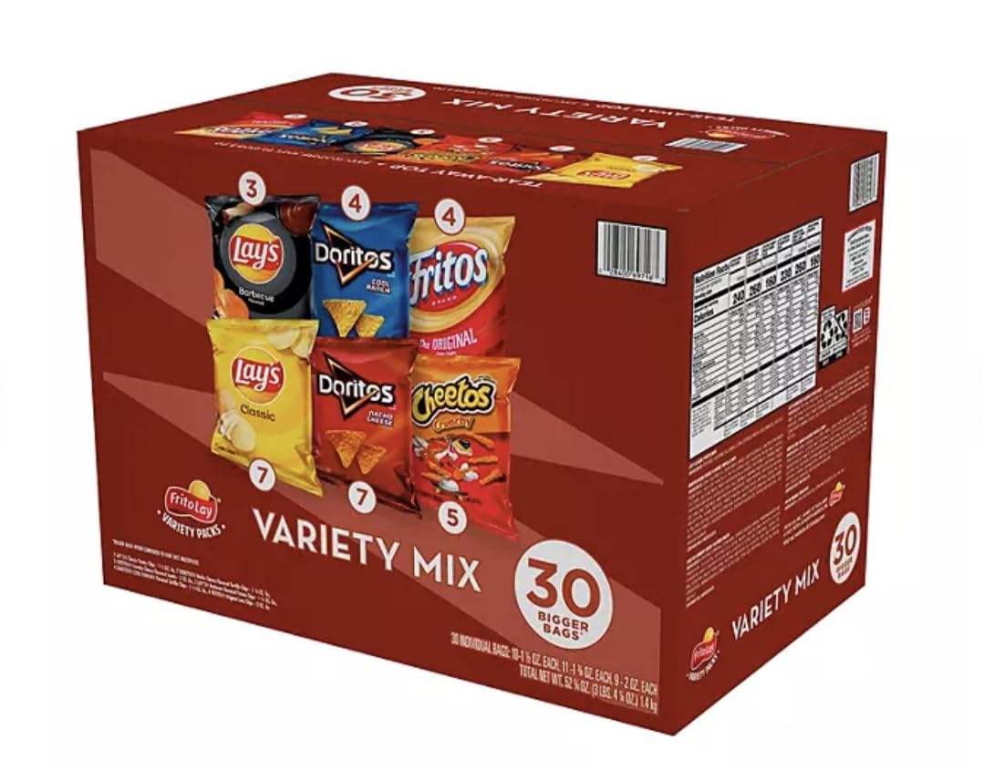 Frito-Lay Big Grab Mix Variety Pack Chips and Snacks, 30 ct. B50735