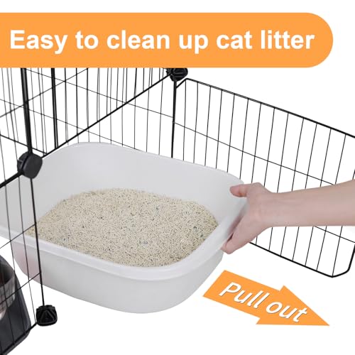 3-Tier Cat Cage Indoor Enclosure DIY Catio Detachable Metal Wire Kennel Large N50131