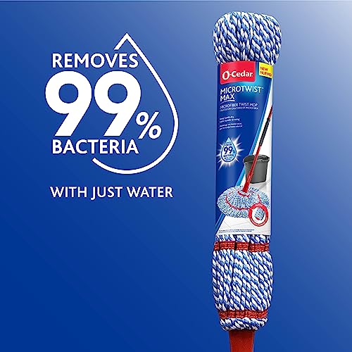 O-Cedar MicroTwist MAX Microfiber Twist Mop with 2 Extra Refills, Hands-Free Wringing, 18-Inch Mop Head A9926