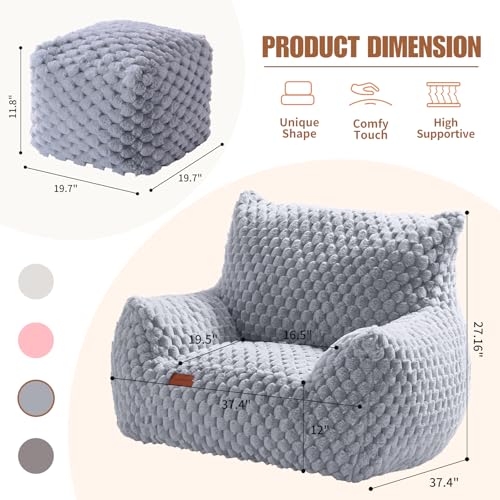 Big Bean Bag Chair for Adults with Foot Rest, Indoor Lounge Sofa P643