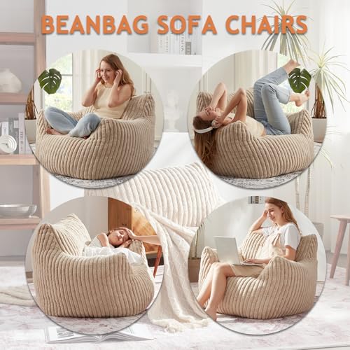 Giant Bean Bag Chair with Filling and Armrests for Adults Teens P241564