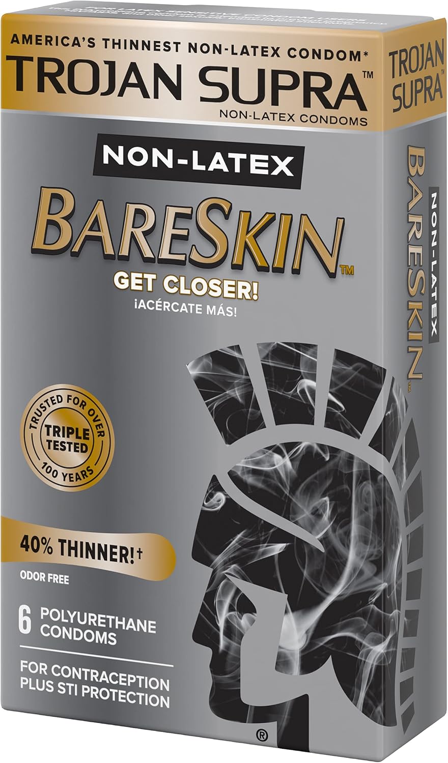 Trojan Supra Non-latex Bareskin Condoms, 18 Count G417631