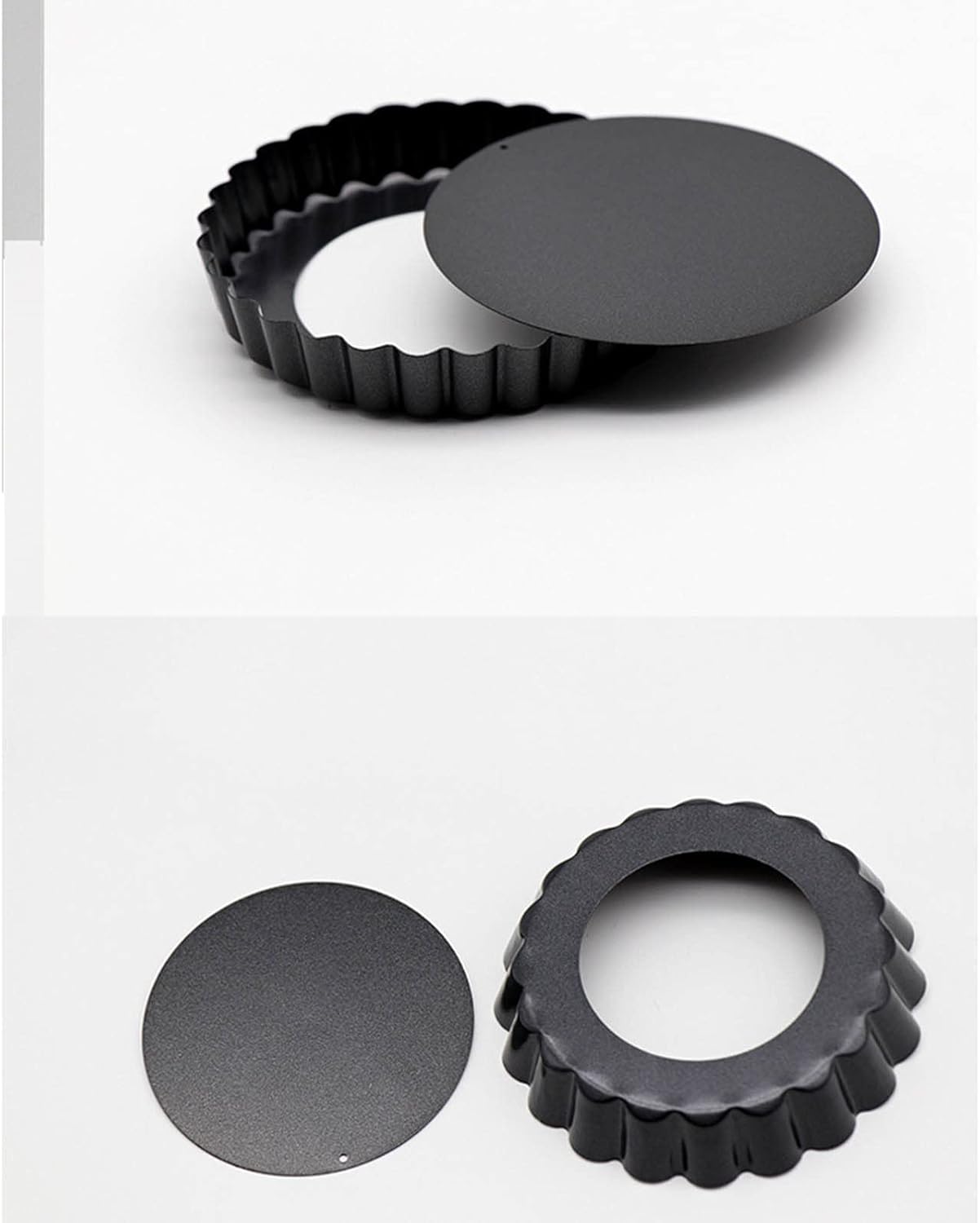 6 pcs 3" Mini Tart Pans Removable Bottom, Carbon Steel Baking Tool T30750