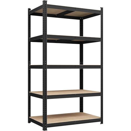 Yaheetech 5-Tier Heavy Duty Garage Shelving Unit, Adjustable Metal Storage Rack, Blue J339478