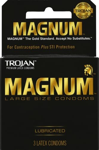 Trojan Magnum Lubricated Condoms, 3 Count M267
