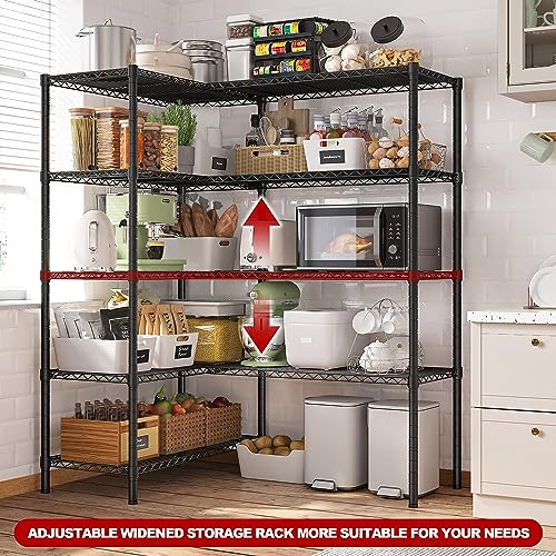 REIBII 73''W 5-Tier Metal Shelving Unit, Heavy Duty Wire Storage Rack F431
