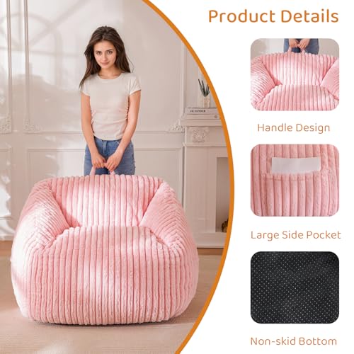 BYBYME Giant Bean Bag Chair for Adults, Floor Sofa, Grey V6052