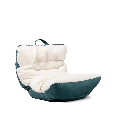Big Joe Dorm Bean Bag Chair with Drink Holder, Black Smartmax, 3 ft Q1693