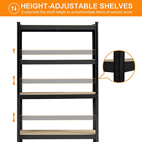 Yaheetech 5-Tier Heavy Duty Garage Shelving Unit, Adjustable Metal Storage Rack, Blue J339478