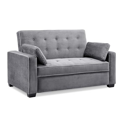 Serta Ainsley Convertible Sleeper Sofa Queen Size Navy Velvet V951