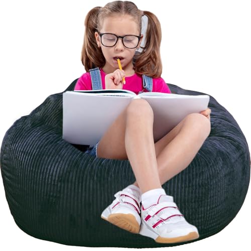 Faux Fur Bean Bag Chair for Adults with Filling, Blue J1419