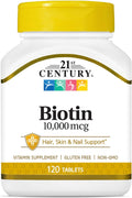 21st Century Biotin Tablets 10000 mcg, 120 Count, 6 Pack