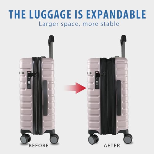EMPSIGN Hardside Expandable Carry On Luggage with Spinner Wheels & TSA Lock, 20-Inch, Light Purple E815