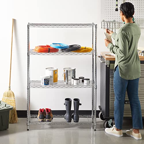 Amazon Basics 5-Shelf Adjustable Steel Wire Rack Storage Shelving, Chrome H984310