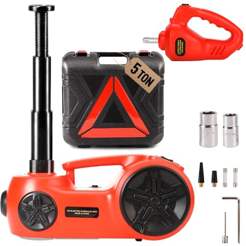 12V 5 Ton Electric Car Jack with Integrated Tire Pump for SUV Truck Sedan X6558