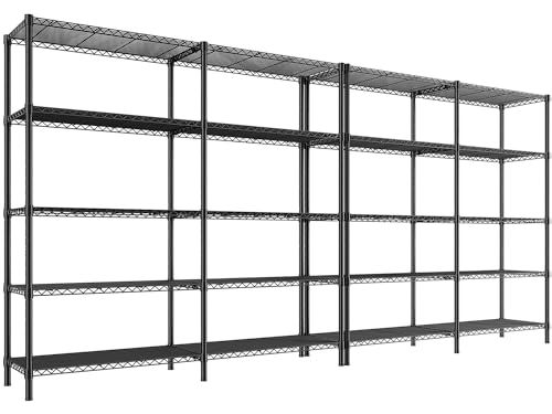 REIBII 73''W 5-Tier Metal Shelving Unit, Heavy Duty Wire Storage Rack F431