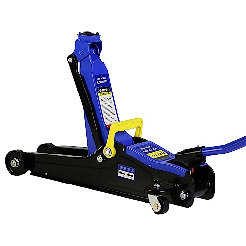 Pvillez Floor Jack, Heavy Duty Hydraulic Low Profile Steel Racing Jack, 2 Ton Capacity Blue H10635