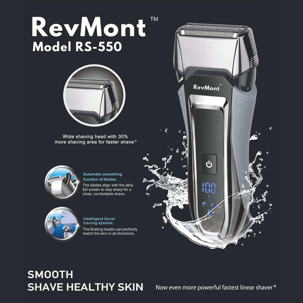 RS-550 Rechargeable Electric Shaver for Men, IPX7 Waterproof, Pivoting Head E52986
