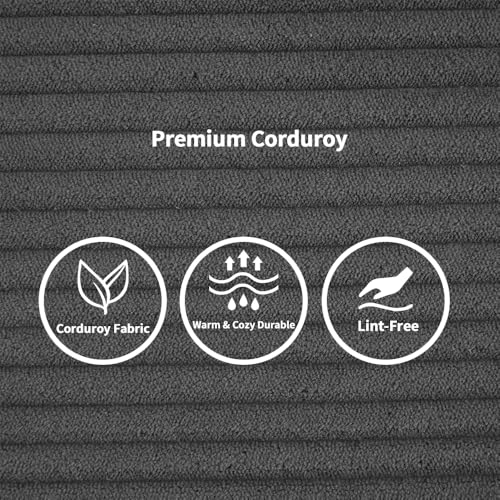 Corduroy Convertible Sleeper Sofa Bed with Pillow, Beige S401207