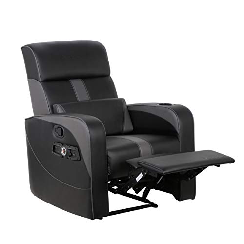 X Rocker Gamma Recliner Gaming Chair with Bluetooth Audio and Footrest, Black L57269