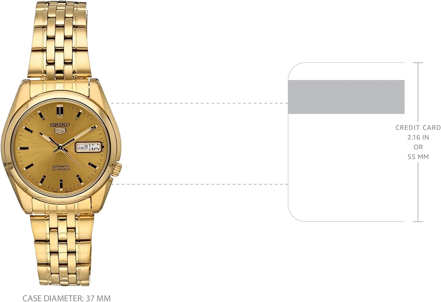 Seiko Men's SNK366K 5 Automatic Gold Stainless Steel Watch J1278