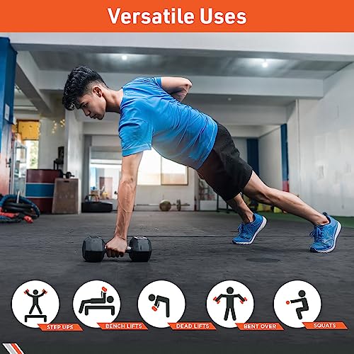 Body Sport Rubber Encased Hex Dumbbell Weight Pair Y8750
