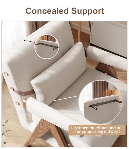 Residential Convertible Sofa Bed Chair 3-in-1 Adjustable Backrest Beige White D8743