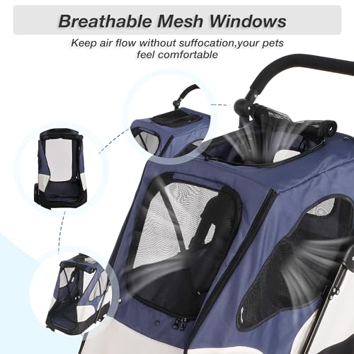 Folding Pet Stroller for Medium Large Dogs with Storage Bag G25204