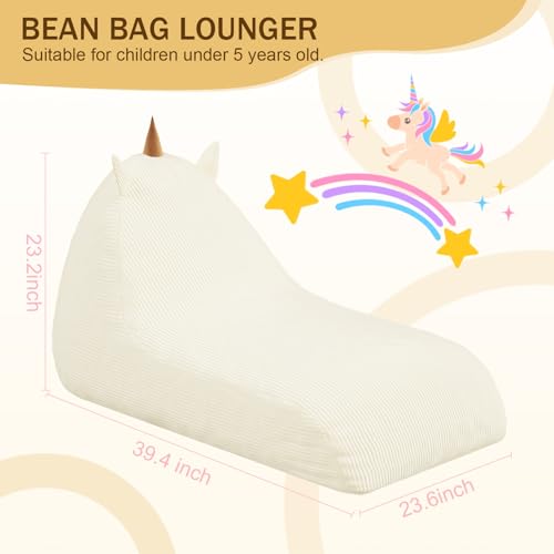 COMAX Unicorn Bean Bag Chair for Kids with Filler, Pink H562644