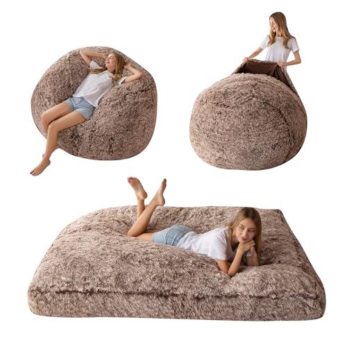 MAXYOYO Giant Bean Bag Chair Bed for Adults, Convertible Floor Sofa G466