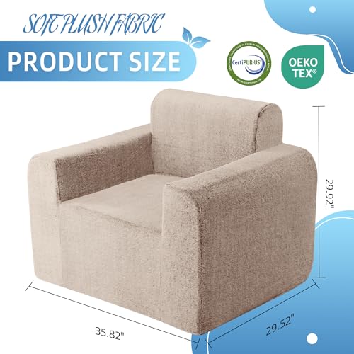 HABUTWAY Giant Plush Bean Bag Chair with Armrest, Dark Grey P496