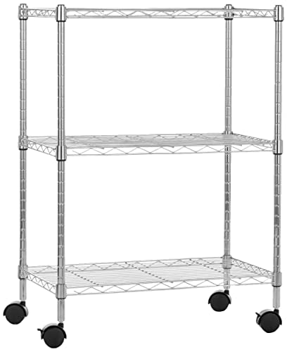 Amazon Basics 5-Shelf Heavy Duty Storage Shelving Unit on Casters, Black A813013