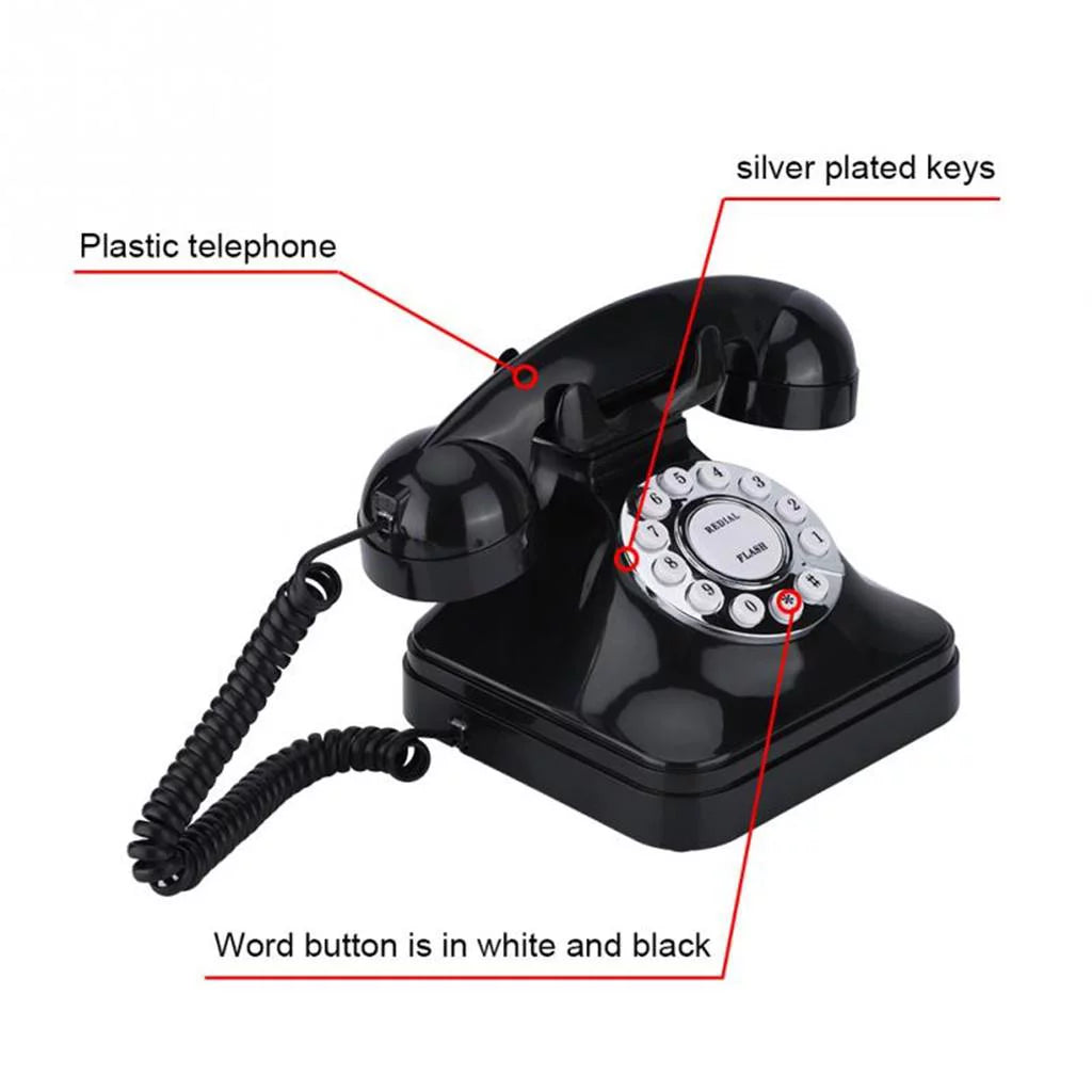 Corded Phone with Button Dialing for Desk Table A513