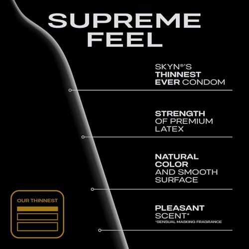 SKYN Supreme Feel Non-Latex Condoms, 10 Count, Ultra-Thin & Pre-Lubricated X4518