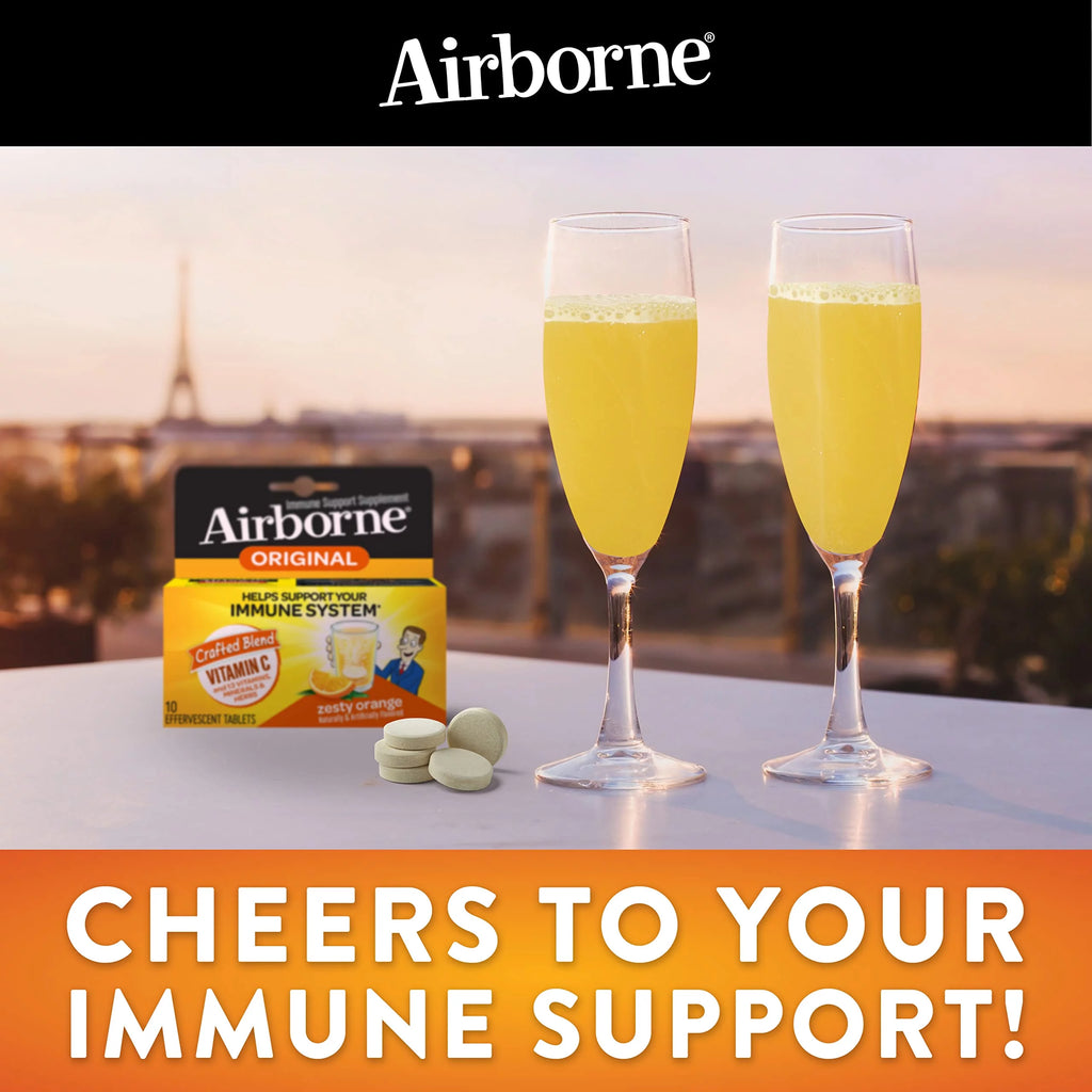 Airborne 1000mg Vitamin C with Zinc Effervescent Tablets, Orange Flavor, 36 Count L888164