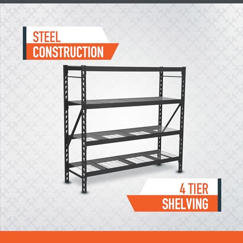 Ironton 4-Tier Industrial Steel Shelving Unit, 8000-Lb Capacity B81608