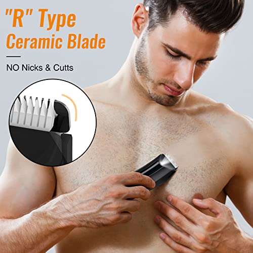 PRITECH Body Hair Trimmer for Men, Wet/Dry with Ceramic Blade N9018