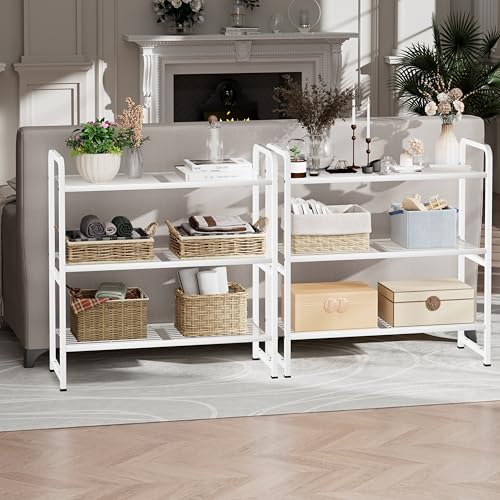 3 Tier Metal Wire Shelving Unit, Heavy Duty, Black O816606