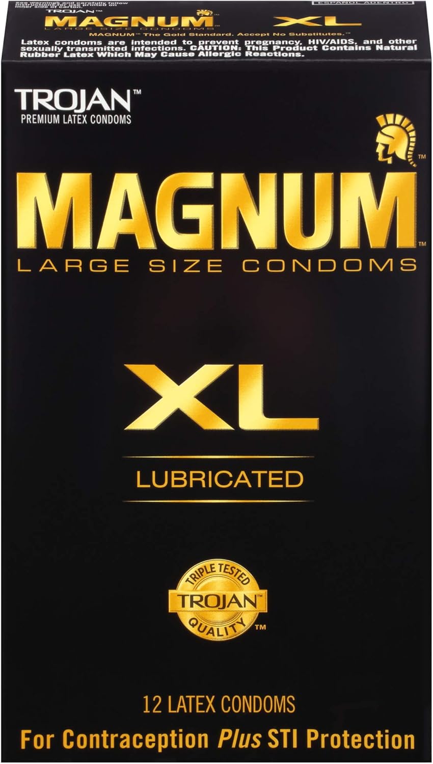 Trojan Magnum Large and XL Large Size Lubricated Condoms 24 Count
