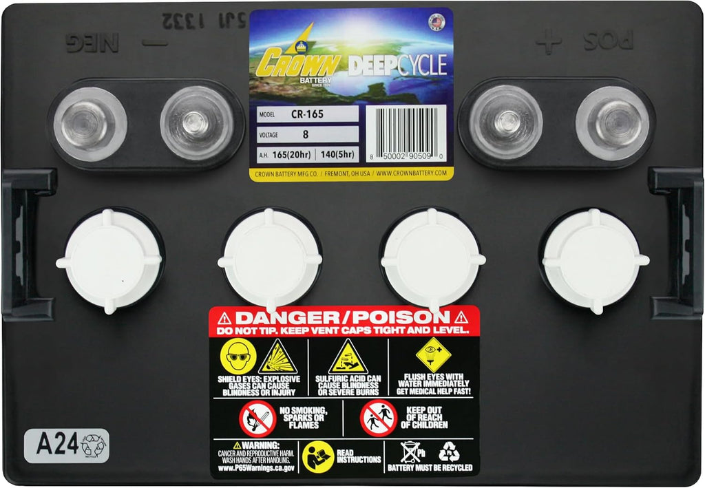 Crown CR-165 8V Deep-Cycle Flooded Battery E9561