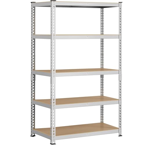 Yaheetech 5-Tier Heavy Duty Garage Shelving Unit, Adjustable Metal Storage Rack, Blue J339478