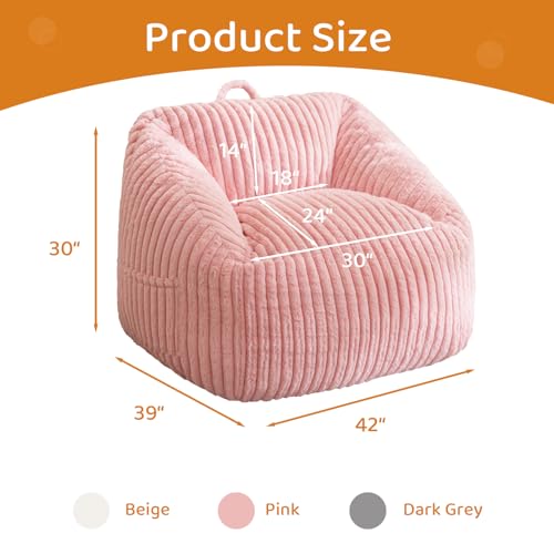 BYBYME Giant Bean Bag Chair for Adults, Floor Sofa, Grey V6052