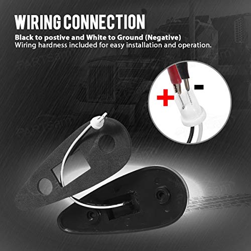 Partsam Amber Teardrop Cab Light 9LED 5pcs with Wiring for Trucks, Vans, Pickups, Semis and RVs X418033