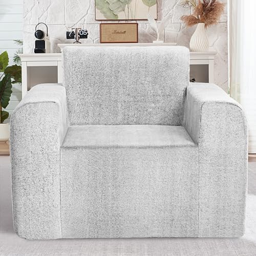 HABUTWAY Giant Plush Bean Bag Chair with Armrest, Dark Grey P496