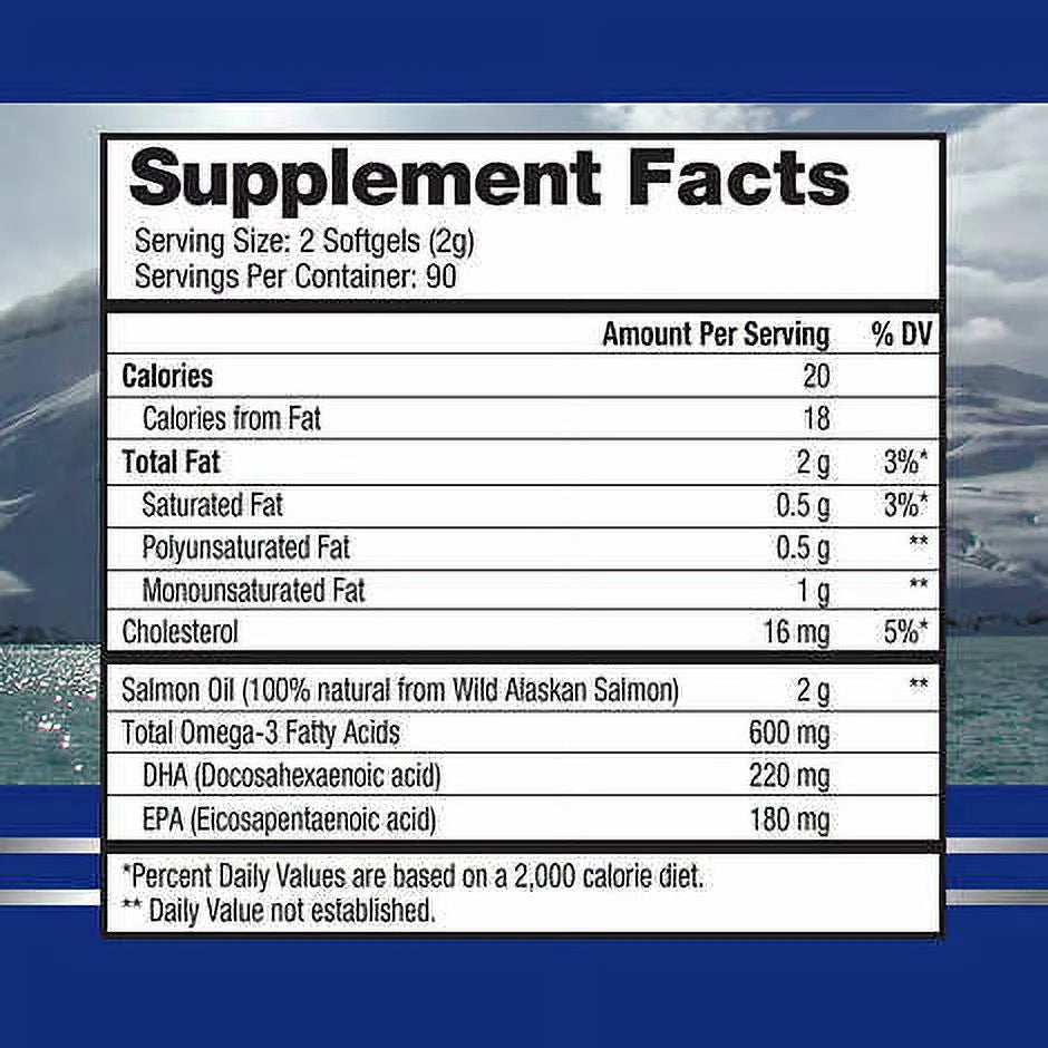 Pure Alaska Omega Wild Salmon Oil Softgels, 1000mg, 180ct W688550