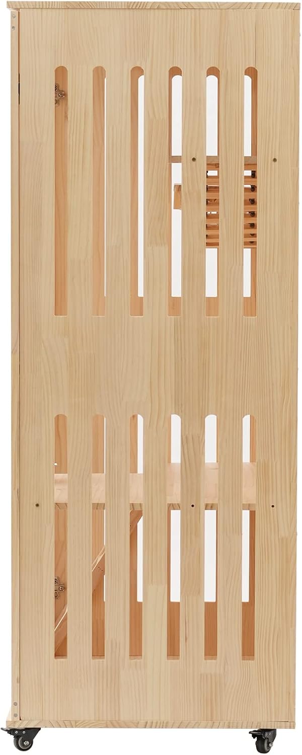 Wooden Cat Cage & Playpen with Wheels for Indoor Outdoor Use A383938