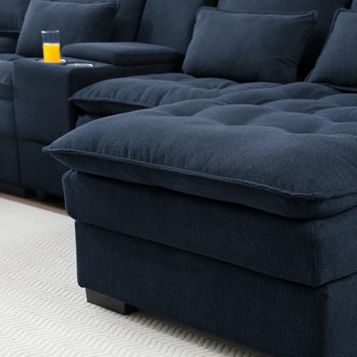 Oversized Modular Sectional Sofa with Movable Ottoman E909