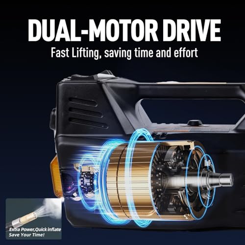 12V 5 Ton Electric Car Jack with Integrated Tire Pump for SUV Truck Sedan X6558