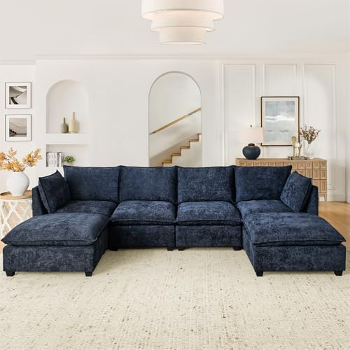 Oversized Modular Sectional Sofa with Movable Ottoman E909