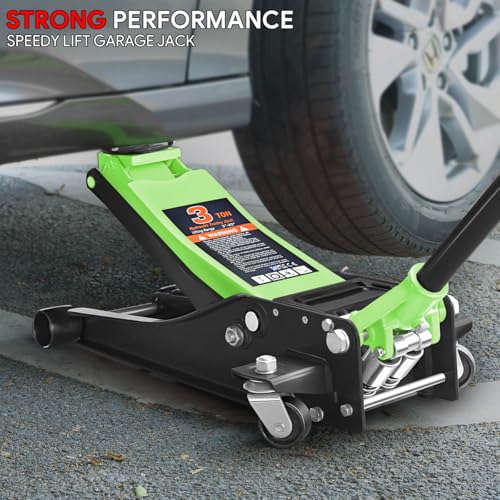 DNA MOTORING Floor Jack 3 Ton Low Profile Heavy Duty Hydraulic Car Jack, Black T11604